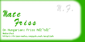 mate friss business card